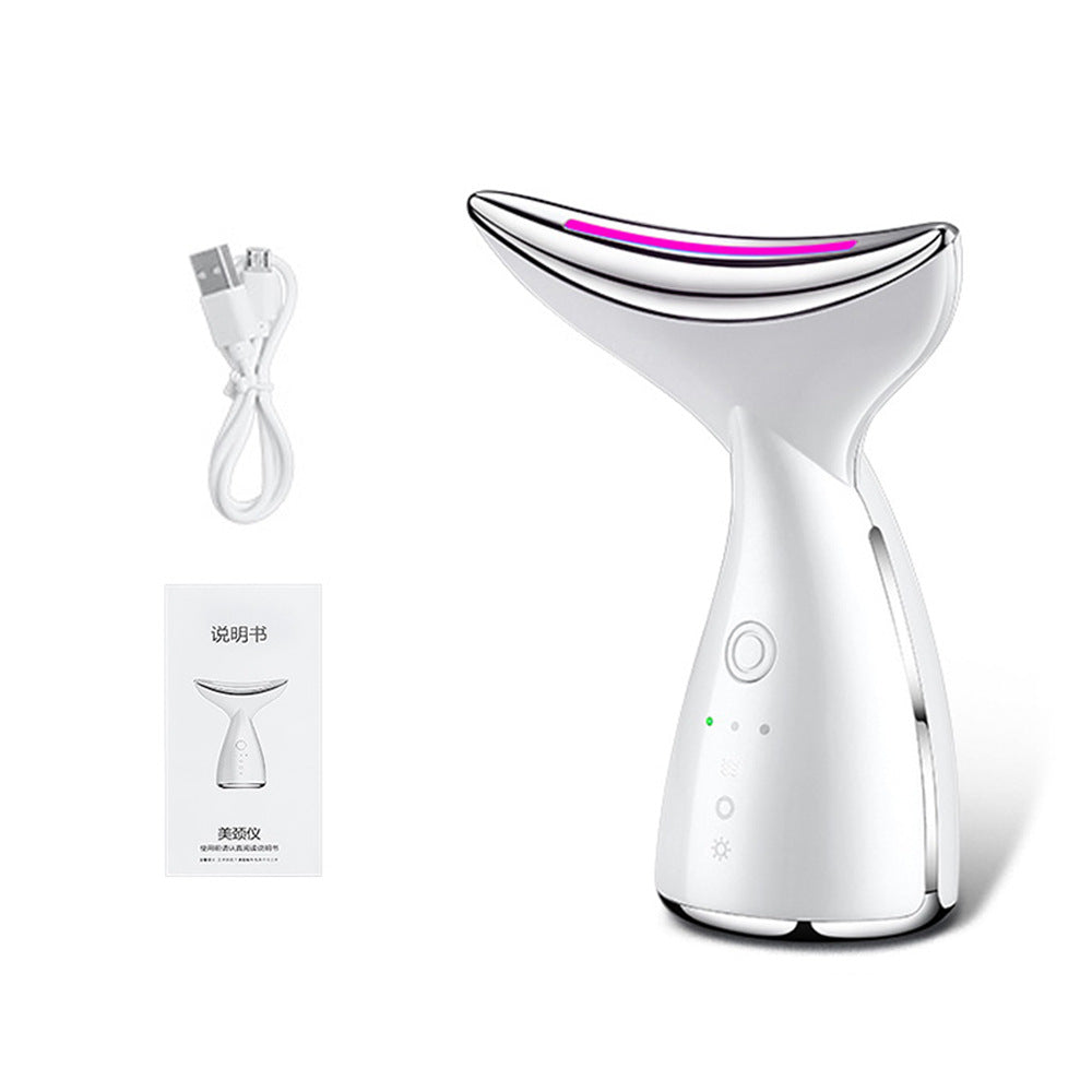 EMS Microcurrent Neck Lifting Device - LED Light Therapy for Double Chin & Wrinkles