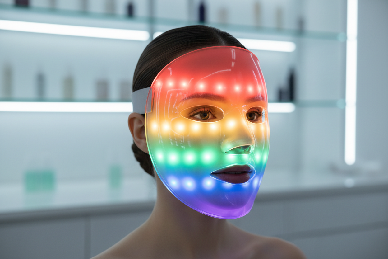 LED Light Therapy Face Mask - 7 Color Rechargeable Anti-Aging Device