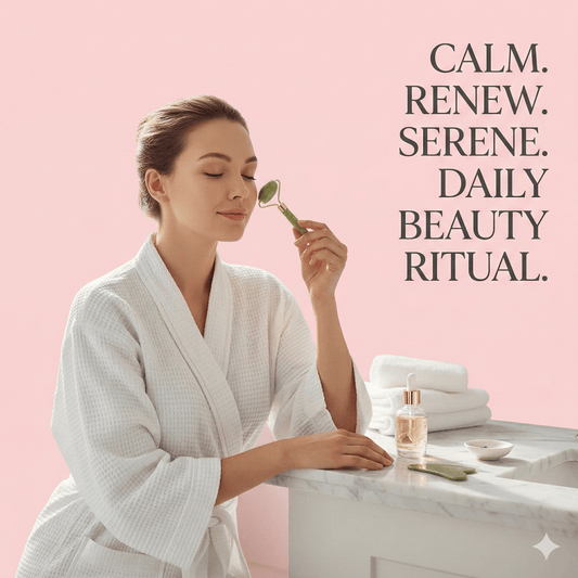 Jade Roller & Gua Sha Massage Set - Natural Stone Facial Tool Kit