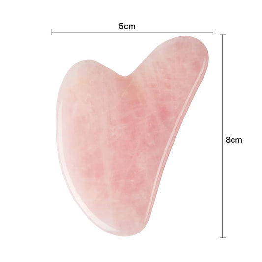 Rose Quartz Gua Sha & Facial Roller Set - Natural Stone Face Sculpting Kit