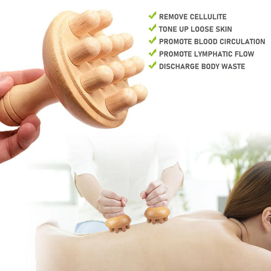Wooden Mushroom Gua Sha - Face Lifting & Body Sculpting Massage Tool