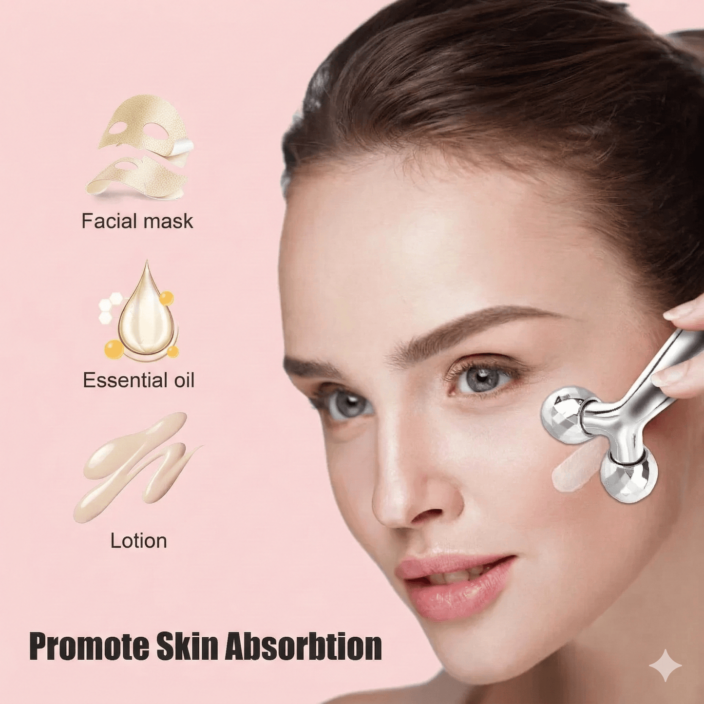 3D Y-Shape Facial Roller - Contour 3 Areas at Once for Faster Results