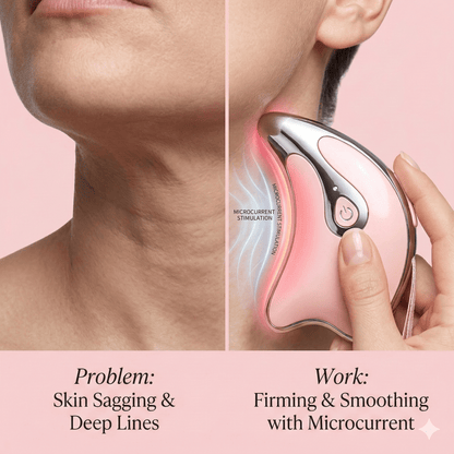 Electric LED Gua Sha with Microcurrent - Face Lifting & Skin Rejuvenation Tool