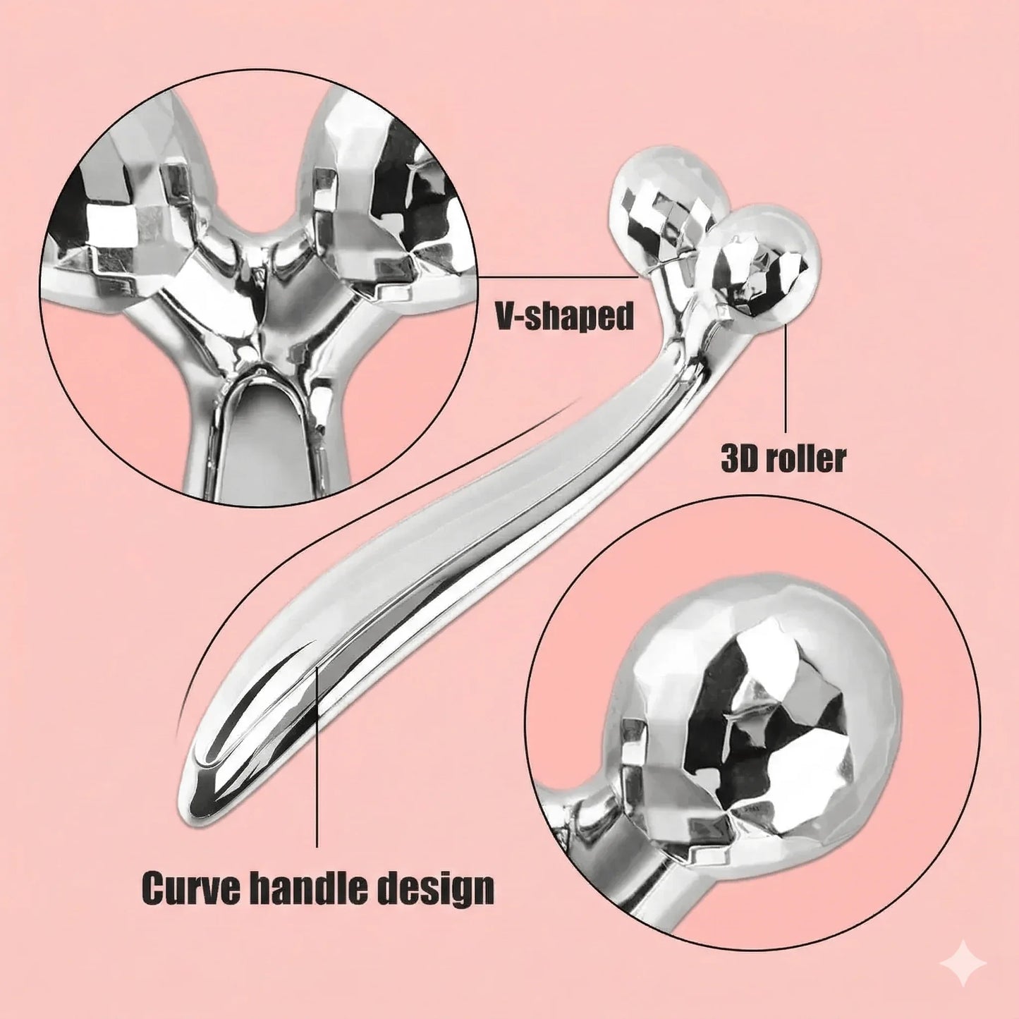 3D Y-Shape Facial Roller - Contour 3 Areas at Once for Faster Results