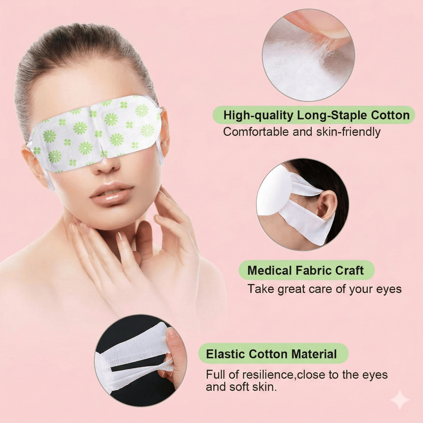 Self-Heating Steam Eye Mask - 5 Pack for Tired Eyes & Dark Circles