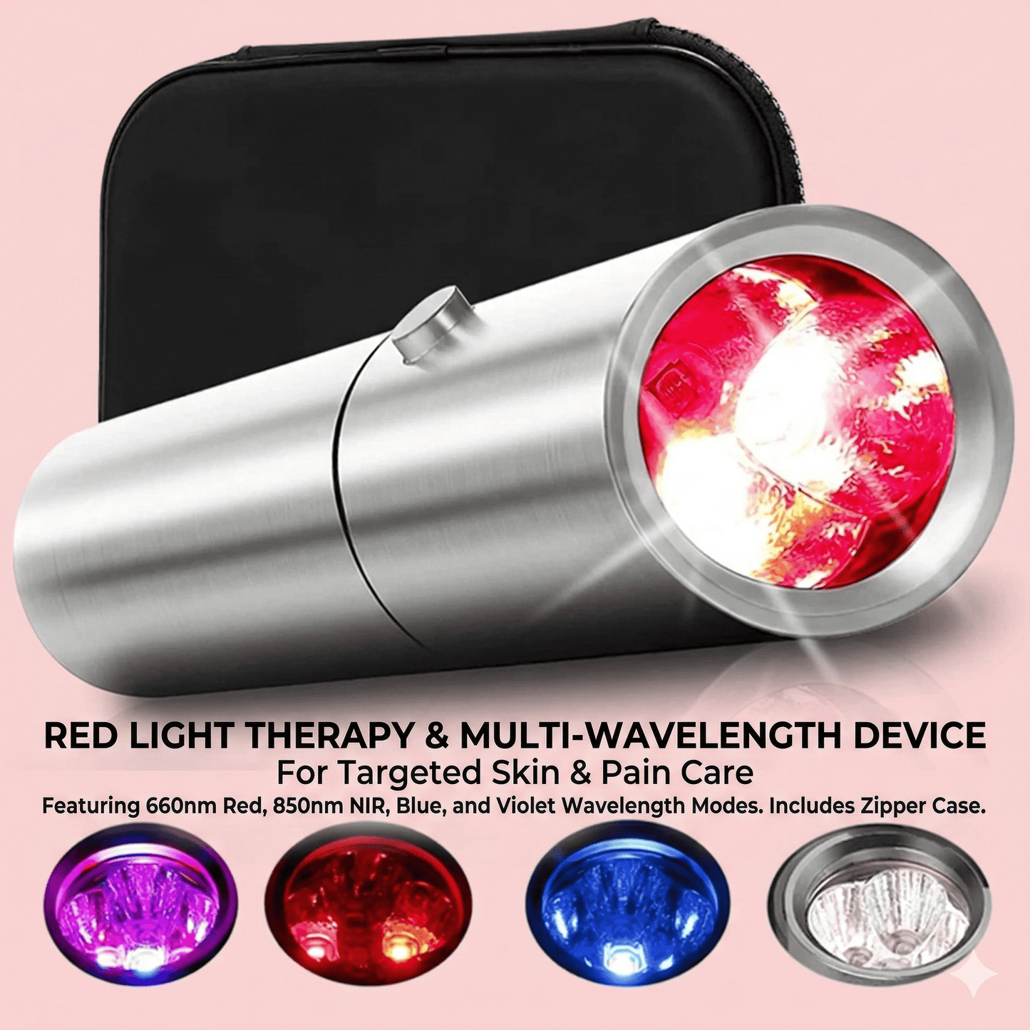 Red Light Therapy Wand - 5 Wavelength LED Device for Face & Body