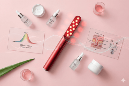 Red Light Therapy Wand - 5 Wavelength LED Device for Face & Body