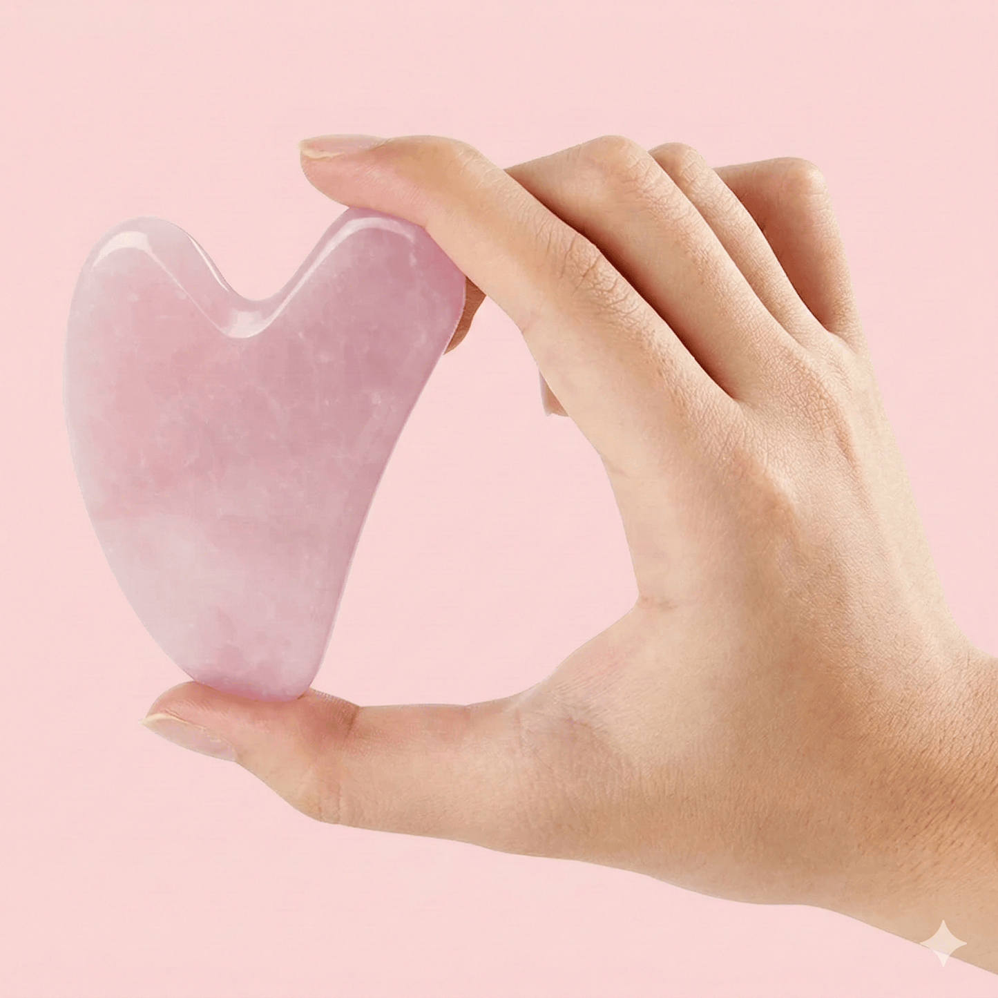Rose Quartz Gua Sha & Facial Roller Set - Natural Stone Face Sculpting Kit