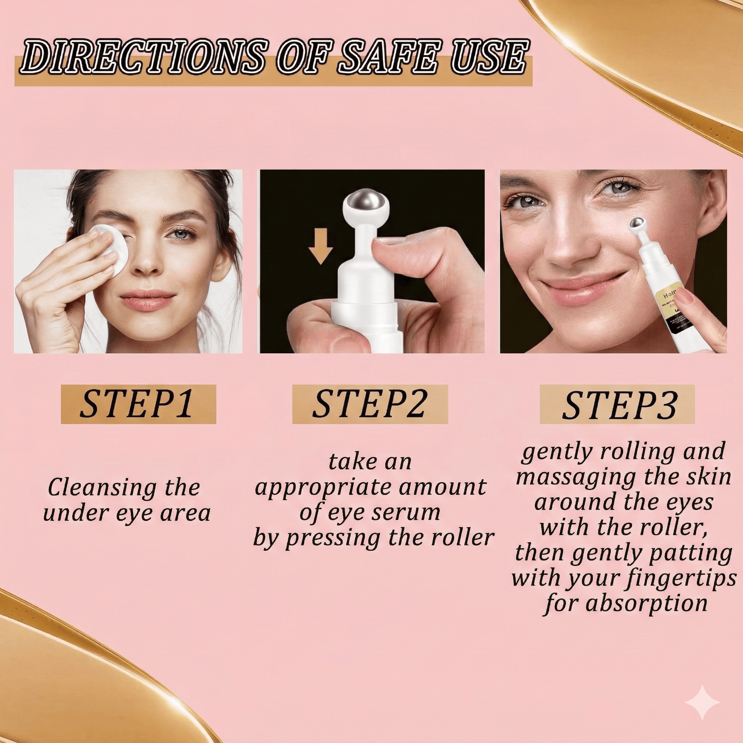 Snail Peptide Eye Cream with Cooling Roller - Reduce Dark Circles & Puffiness