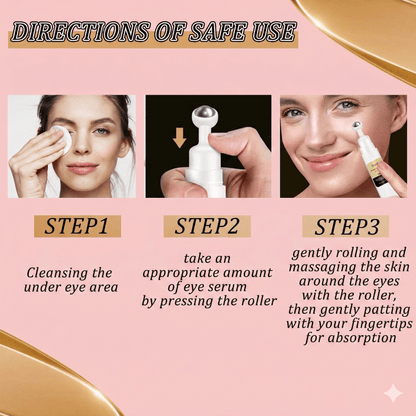 Snail Peptide Eye Cream with Cooling Roller - Reduce Dark Circles & Puffiness