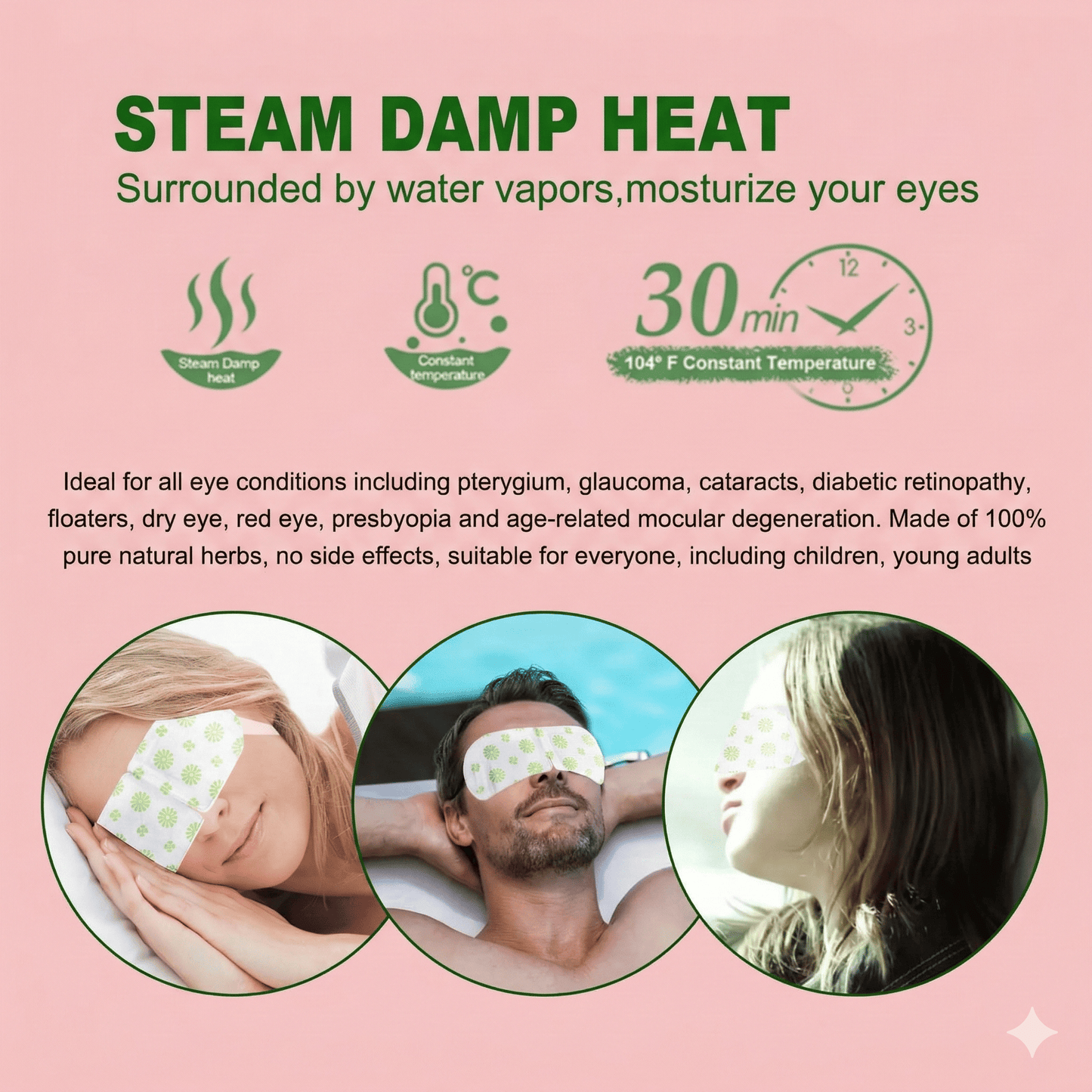 Self-Heating Steam Eye Mask - 5 Pack for Tired Eyes & Dark Circles