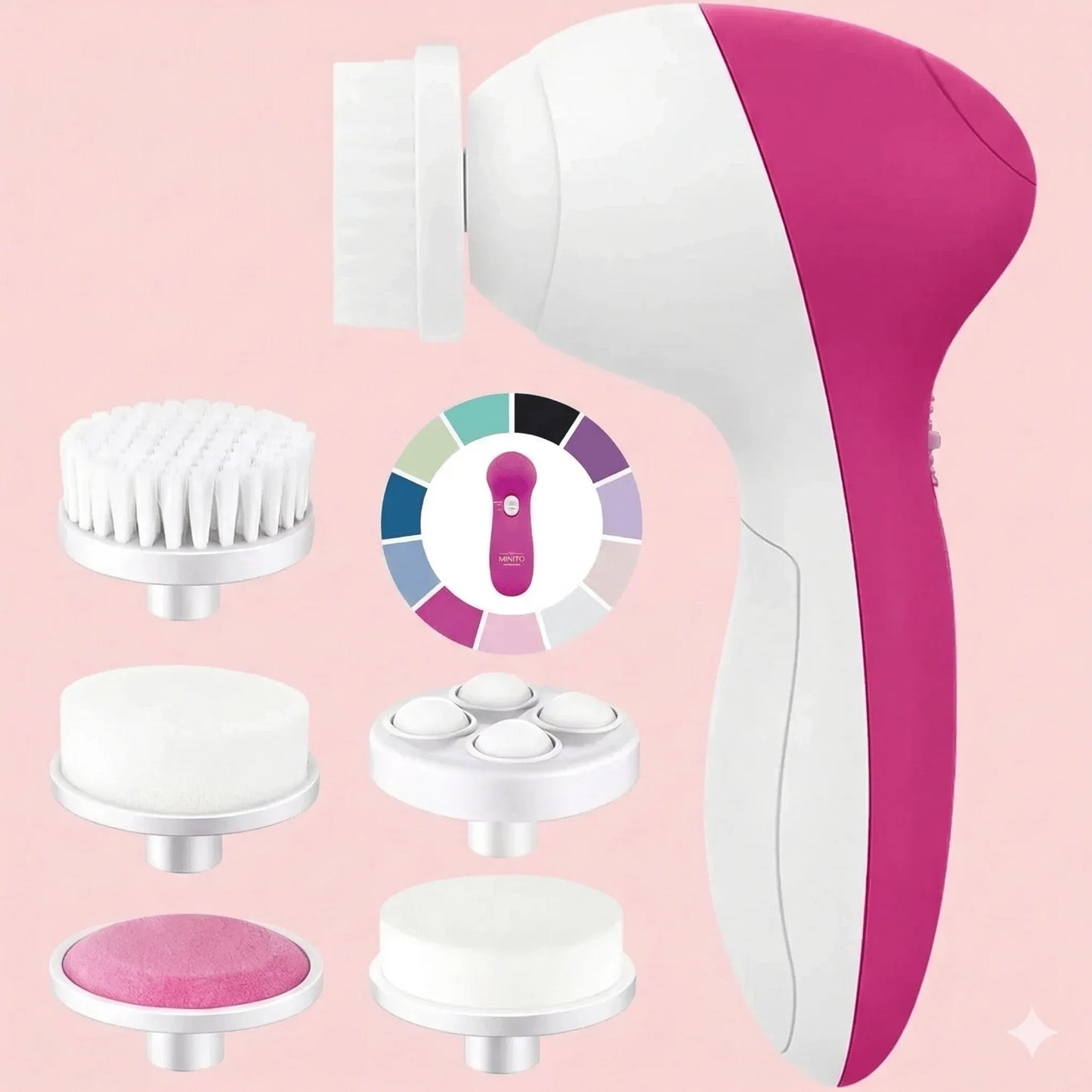 5-in-1 Electric Facial Cleansing Brush - Deep Pore Cleansing & Exfoliating Device