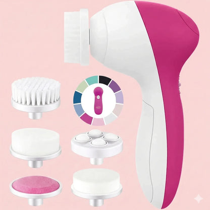 5-in-1 Electric Facial Cleansing Brush - Deep Pore Cleansing & Exfoliating Device