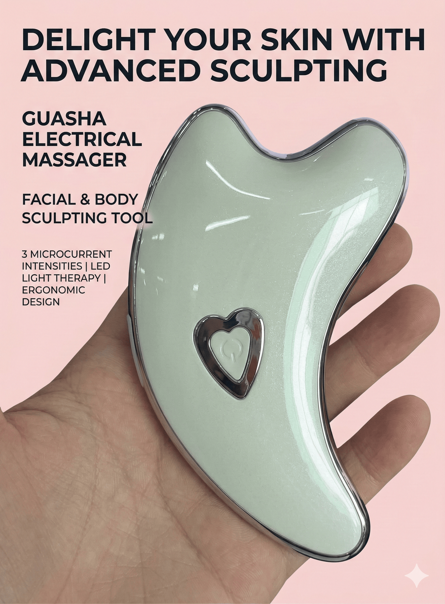 Electric LED Gua Sha with Microcurrent - Face Lifting & Skin Rejuvenation Tool