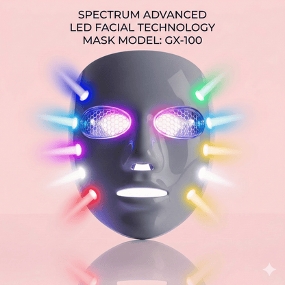 LED Light Therapy Face Mask - 7 Color Rechargeable Anti-Aging Device