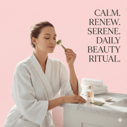 Jade Roller & Gua Sha Massage Set - Natural Stone Facial Tool Kit