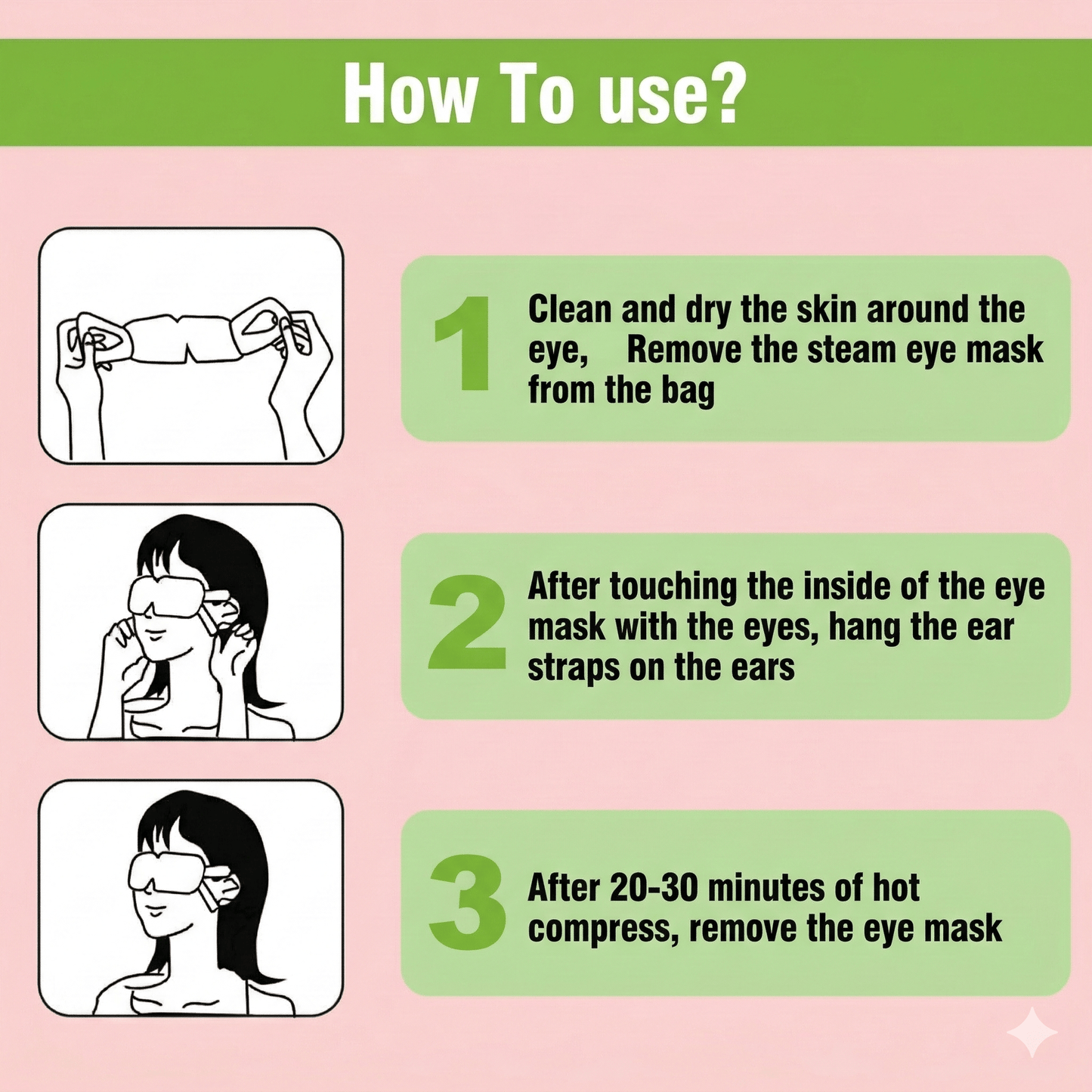Self-Heating Steam Eye Mask - 5 Pack for Tired Eyes & Dark Circles