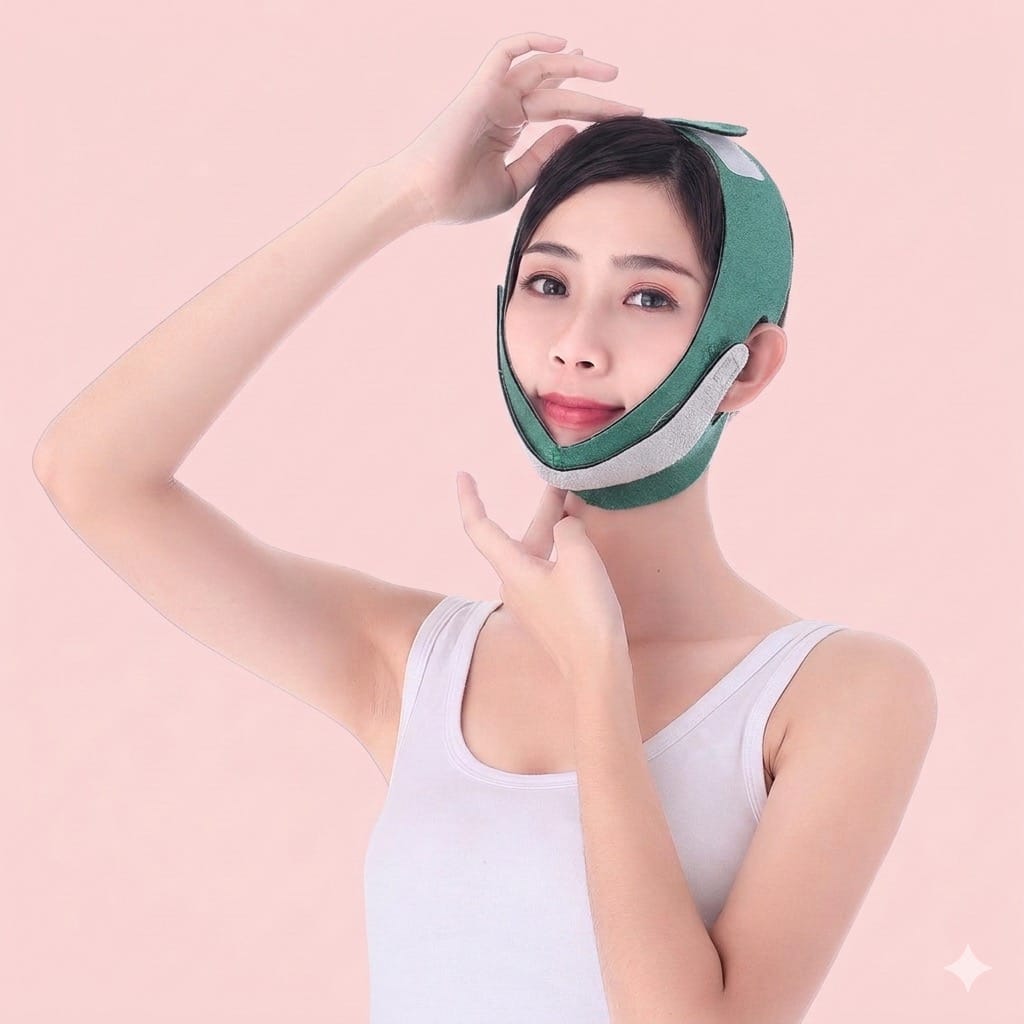V-Shaped Face Lifting Strap - Double Chin Reducer & Jawline Slimming Mask