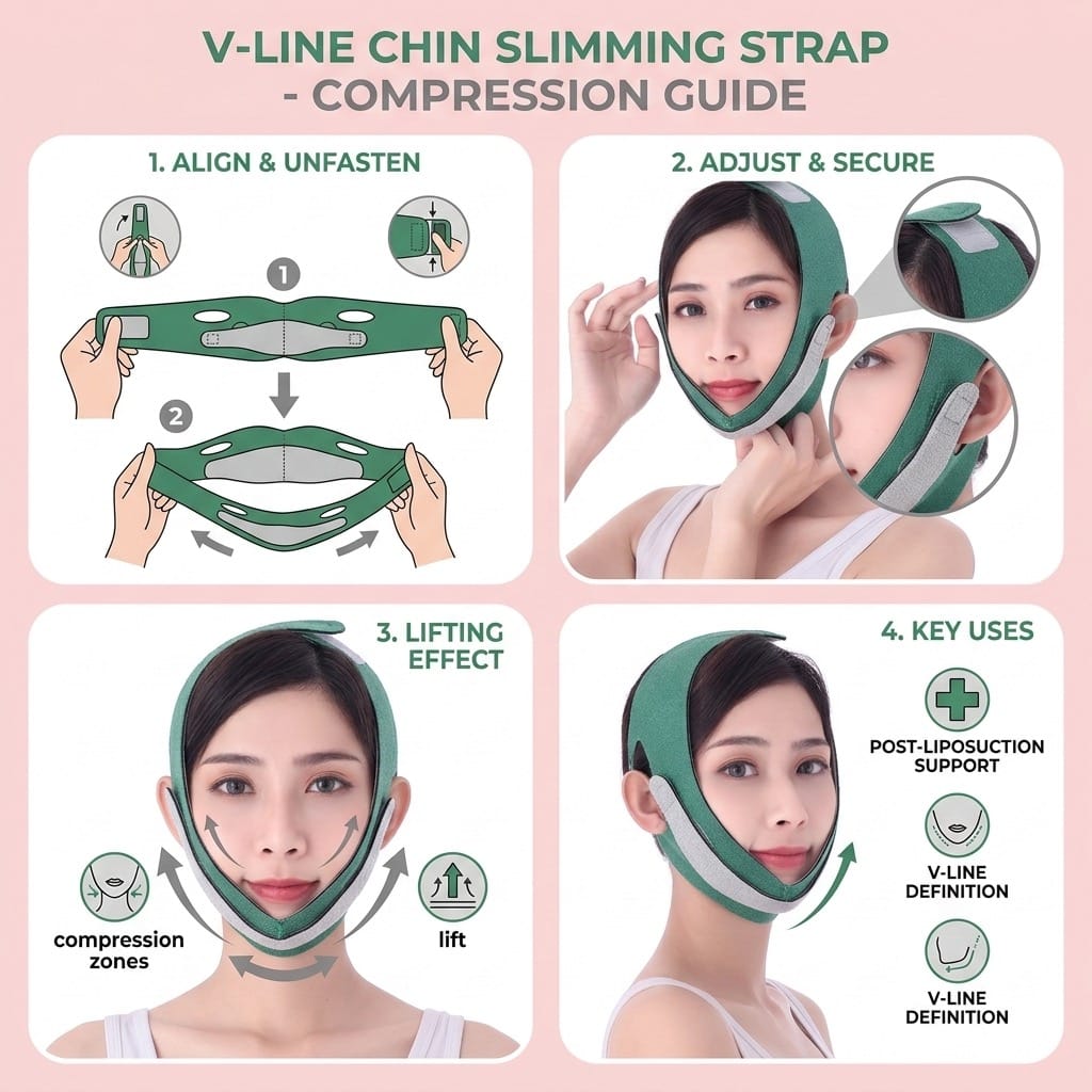 V-Shaped Face Lifting Strap - Double Chin Reducer & Jawline Slimming Mask